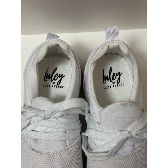 Luley By Lucy Avenue, Women's Lightweight Lace Up Sneakers,‎ White, Size 7.5 - Picture 4 of 9